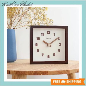 TanKoons 時計 置き型 壁掛け 木製 かけ時計 2way デザイン 四角型 名入れ 北欧 おしゃれ かわいい 卓上時計 掛け時計 見やすい シンプル