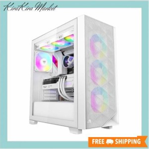 PCCOOLER CPS C3D510 ARGB PCケース ATX ミドルタワー,白 非常に通気性の高い メッシュメタルフロントパネル エアフローE-ATX/M-ATX/ITX 