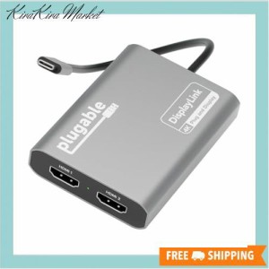 Plugable USB-C グラフィック変換アダプタ Apple Silicon（M1 M2 M3 チップなど）チップ搭載 Mac システム用 デュアル 4K@60Hz HDMI ディ