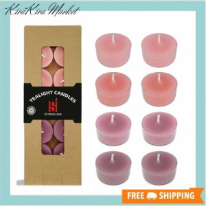 香りのティーライトキャンドル ミニアロマキャンドル 24個 円形 Tealight Candles 透明カップ蝋燭 燃焼6-7時間 家の装飾 暖茶 結婚式 キ