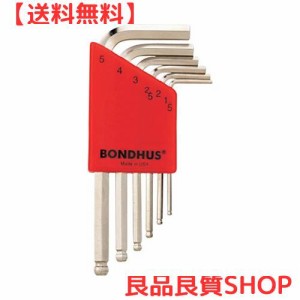 【国内正規品】BONDHUS(ボンダス) 六角ボールポイント・L-レンチ ショートセット メッキ加工 6本組 (1.5、2、2.5、3、4、5mm) BLX6MSB No