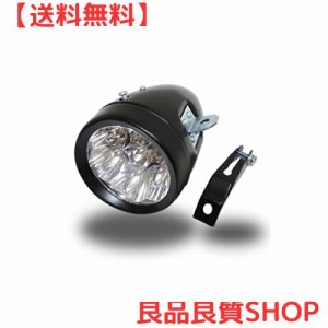 k-cocochi ヘッドライト 自転車 ７LED 砲弾型 レトロデザイン 電池式 (ブラック)