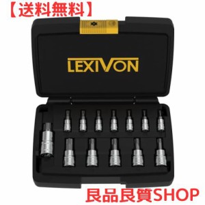 LEXIVON トルクレンチ、インパクトレンチ、ドリル用のトルクスビットソケットセット プレミアムS2合金鋼 | スター T8〜T60 13点セット | 