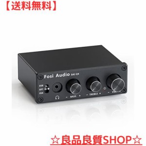 Fosi Audio Q4 DAC ヘッドフォンアンプ 小型 ミニステレオ 24ビット 光デジタル コンパクト ダック ヘッドホンアンプ 192KHz PC-USB/光/