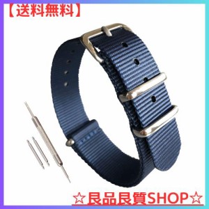 [MZBUTIQ] 22mm 青い ベルト腕時計ストラップナイロン 替えバンド ワンピース
