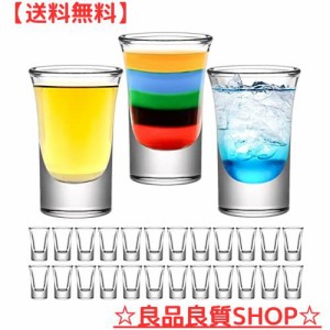 Brand Generic ガラス ショットグラス24個- 30ml/30cc クリアグラス、ヘビーベース ウイスキー、テキーラ、ウォッカ、リキュール、エスプ