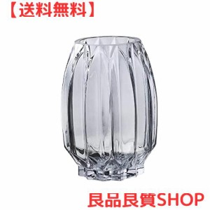 ガラスの花瓶 大 おしゃれ 20cm 透明 花器 グレイフラワーベース 大きな花瓶 ガラスベース ガラスボトル アレンジ インテリア 水栽培 生