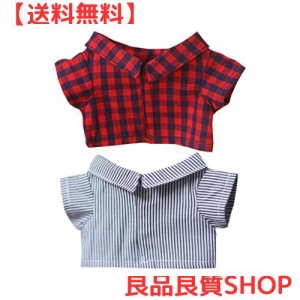 niannyyhouse 20cm人形の服 ぬいぐるみ 用 ワイシャツ 格子 ストライプ シャツ 綿人形の服 着せ替え (t-3)