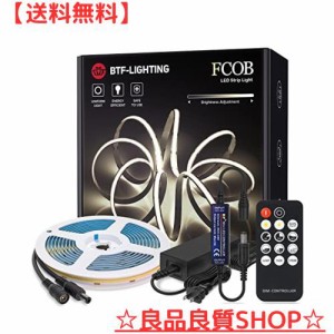 BTF-LIGHTING FCOB COB LEDテープライト 高密度 フレキシブル LEDテープライト 5M 336LEDs/m 昼白色 4000K 幅8mm ストリップライト RF調