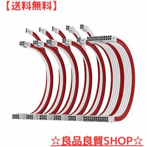 AsiaHorse 更新 16AWG PC電源 延長ケーブル、GPU/CPU 用 PC スリーブケーブル キット、電源コンピュータ ケーブル延長ケーブル コーム付