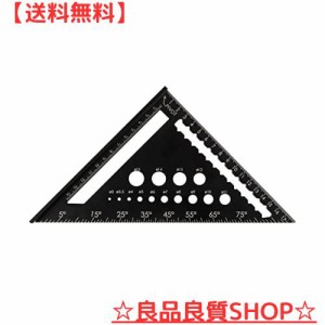 Beslands三角定規 木工用 18*18cm アルミ合金 丸鋸定規 大工道具 90度 45度 ケガキ工具 木材カット 穴あけ ドリルガイド DIY作業に適用