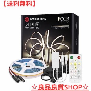 BTF-LIGHTING FCOB COB LEDテープライト 高密度 フレキシブル LEDテープライト 5M 336LEDs/m 昼白色 4000K 幅8mm ストリップライト APP R