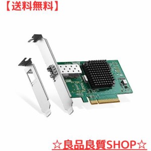 Binardat 10G SFP+ PCIe ネットワークアダプター Intel X520 82599 LANコントローラー 10G/1G/100Mbps SFP+スロットNICカード Windows/Li
