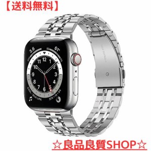 アップルウォッチバンド コンパチブル Apple Watch バンド 45mm 44mm 42mm、男性女性 iWatch バンド ソリッドステンレススチールメタル交