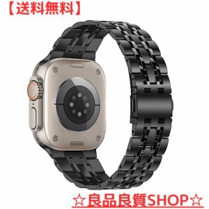 アップルウォッチバンド コンパチブル Apple Watch Ultra バンド 49mm、男性女性 iWatch バンド ソリッドステンレススチールメタル交換バ