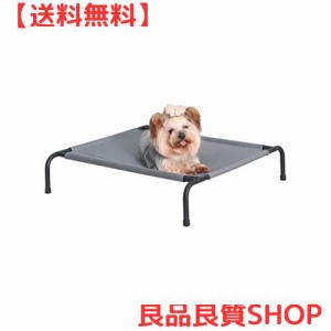 JUNSPOW ベーシック ペットベッド 犬 猫, 滑り止め足付きポータブルベッド屋内＆屋外ペット犬用ハンモックベッド、通気性メッシュ付きフ