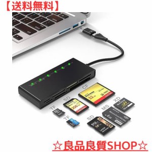 USBA/USB C SDカードリーダー、7 in 2 マルチカードリーダー SD/Micro SD/CF/XD/MS/MMCカメラメモリカード用XDピクチャーカード リーダー