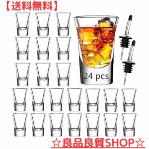 ショットグラス 24個-35ml テキーラ観覧車 ショットグラス セット tequila shot glass クリア ヘビーベース ショットグラス ウイスキーウ