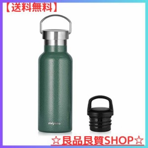 ？iyono 500ml 水筒 直飲み 小さい 軽量 2点フタ付き 漏れ防止 真空断熱ボトル 魔法瓶 持ち手付き マグボトル 保温 保冷 ウォーターボト