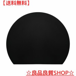 MUAMUA まな板 黒 エラストマー 食洗機対応 丸い 高級耐熱まないた 抗菌 ブラック カッティングボード 約35×29cm 軽い かまぼこ型