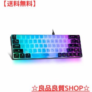 CHONCHOW ゲーミングキーボード コンパクト 薄型 68キー60％小型コンパクト設計 光る ps4/ps5対応 amazon 光るキーボード RGBバックライ