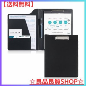 ProCase 多機能バインダー、クリップファイルボード A4 フォルダー メモ帳付属 ノートカバー 書類ホルダー - ブラック