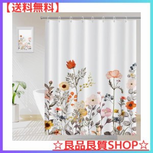 【Seorsok 】シャワーカーテン 北欧風 150×180cm 防カビ 防水 速乾 お風呂カーテン 桜 ピンク花柄 植物柄 軽量 カーテン おしゃれ 間仕