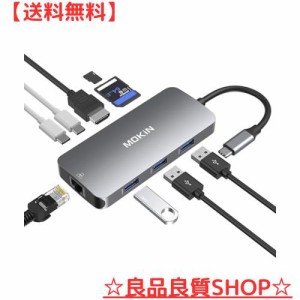 USB CドッキングステーションHDMI USBハブtype-c MOKiN-9 in-1 一つのUSB Cポートで、HDMI/RJ45イーサネット/SD/TFカードリーダー、100W 