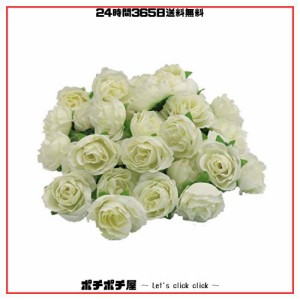 (Mikishin) バラ 造花 50個 3cm ブーケ ローズ 薔薇 結婚式 装飾 (ミルクホワイト)