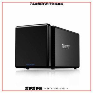 ORICO 3.5インチ HDDケース 4台対応 Type-C接続 ドライブケース 磁気吸着式 SATA 3.0対応 最大64TBまで 5Gbps高速 ハードディスクケース 