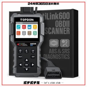 TOPDON AL600 obd2 車 診断機 日本語 スキャンツール 12V車用故障診断機 コードリーダー ABS ＆ SRS スキャナ診断ツール アクティブ テス