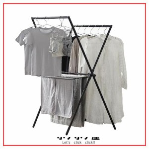 アイリスオーヤマ ポリプロピレン 布団も干せる簡単組立コンパクトデザイン洗濯物干し STMX-770 ブラック