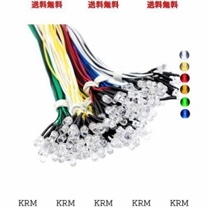 5mmプリワイヤ12ボルトLEDダイオードライト ホワイト レッド ブルー グリーン イエロー ワームホワイト CR150514E160