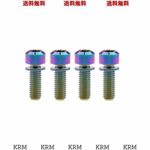 Dingtai 自転車Vブレーキハブ用ワッシャネジアレン六角ボルトを固定チタンの M6x16/18/20/25mm 4個の (カラー, M6x16mm)