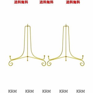 ゴールド プレートスタンド アイアン 皿立 写真立て 本立て 10号 (2 個セット)