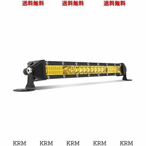 LEDライトバー 車用 10インチ LED作業灯イェロー 30W 12V/24V汎用 広角狭角一体型発光 ワークライト車 4000LM 3200k IP68防水LEDワークラ