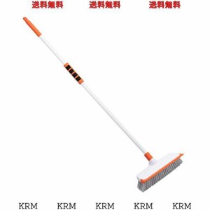 Tatopa デッキブラシ ベランダ掃除用ブラシ 浴室掃除ブラシ ウォータースクレーパー 2 in 1 水切りワイパー 床ブラシ 掃除ブラシ 3段長さ