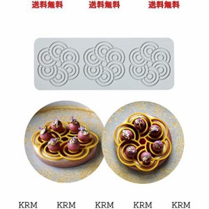 シリコンレースマット シュガークラフト印象型食用ケーキデコレーション 3穴ダブルリング