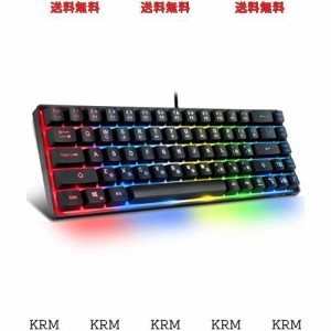 CHONCHOW ゲーミングキーボード コンパクト 薄型 68キー60％小型コンパクト設計 光る ps4/ps5対応 amazon 光るキーボード RGBバックライ