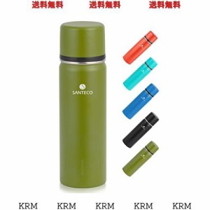 SANTECO 水筒 KOLIMA 500ml 魔法瓶 ステンレスボトル コップ付き コップタイプ 真空断熱 保温保冷 大容量 漏れ防止 洗いやすい オシャレ 