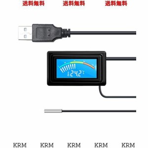 KETOTEK デジタル車用温度計 USB 温度計 -50°C~110°C 温度センサープローブ付き 水族館 車両 PC ケース インキュベーター ブローダーズ