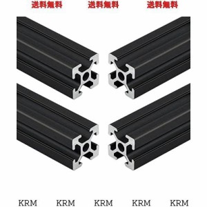 4PCS 550mm 2020Tリニアレール アルミニウム,ヨーロッパ標準陽極酸化 ブラック 自動デバイスフレームワークDIY素材 3DプリンターとCNCマ