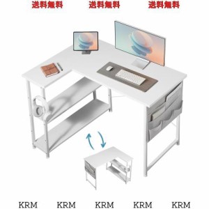 Maihail l字デスク 机 pcデスク 学習机 勉強机 パソコンデスク 右棚左棚 幅99cm desk コーナーデスク つくえ 棚板高さ調節可能 作業机 L