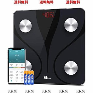 1byone 体重・体組成計 体重計 体脂肪計 スマホ連動 高精度 Bluetooth対応 ボディスケール 体重など14種類の健康項目を測定 iOS/Android