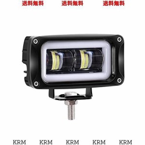 KAWELL 20W LED フォグ ランプ 後付け イカリング ワークライト バイクフォグランプ 補助灯 車外灯 12v 24v 車 汎用 1個セット 高輝度 防