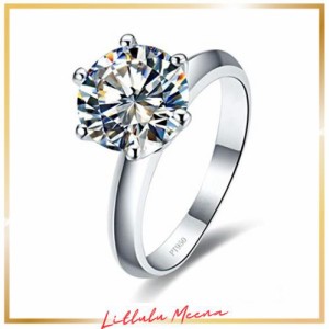 [THREE MAN] 純銀製白金結婚指輪 レディース 婚約指輪 3CTダイヤモンド 白金 宝石 美しいケース