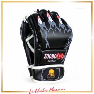 サンドバック練習用グローブ ZOOBOO ハーフフィンガーボクシング試合用グローブ 総合格闘技用ミット 面ファスナーリストバンド 三田スパ