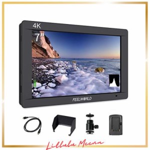 FEELWORLD FW703 ビデオカメラ用モニター 7インチ超薄型 HD 1920x1200 3G-SDI 4K HDMI 出力/入力 日本語設定 オンカメラ フィールドモニ