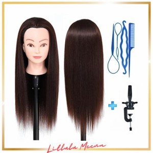 練習用 編み込み練習用 ウィッグマネキンヘッド ヘアアクセサリーセット 美容室サロン 100% 合成髪