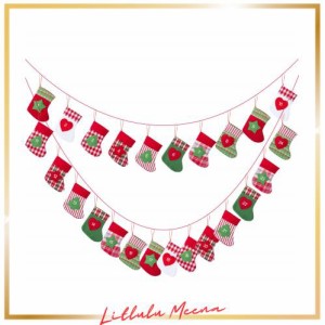 Kesote クリスマス 飾り アドベントカレンダー 手作り 袋 クリスマス くつした カレンダー オーナメント カウントダウン クリスマスガー